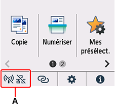 Écran ACCUEIL : sélection de réseau
